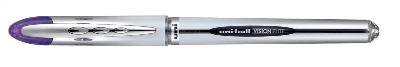 Uni-ball Vision Elite UB-200 Rollerball de Tinta Liquida - Punta de Bola 0.8mm - Sistema Antifugas para Viajes - Color Violeta · Pack de 12 uds.