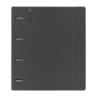 Safta Urban Style Carpeta con 4 Anillas 35mm - Tapa de Plastico - Recambio 100 Hojas - Cuadriculas 5x5mm - Cierre Elastico - Incluye Separadores Internos - 270x40x320mm - Color Gris