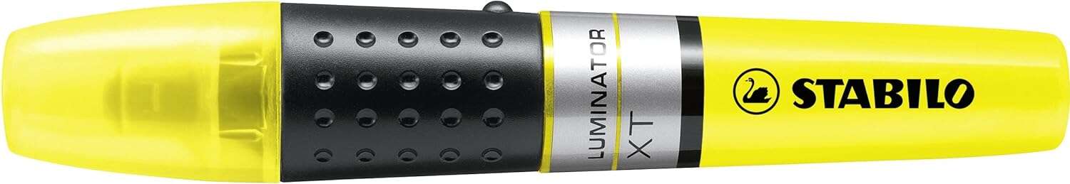 Stabilo Luminator Marcador Fluorescente - Mayor Suministro de Tinta - Zona de Agarre - Trazo entre 2 y 5mm - Color Amarillo · Pack de 5 uds.