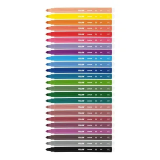 Milan Pack de 24 Rotuladores - Punta Conica 5mm - Tinta al Agua - Lavable - Colores Surtidos