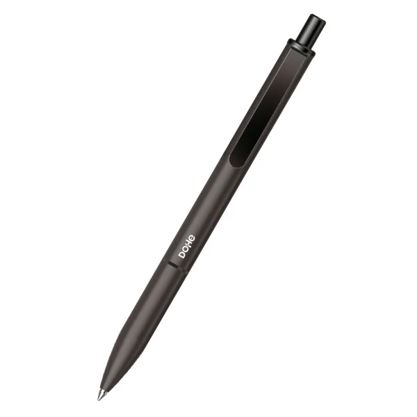 Dohe Elegance Pack de 4 Boligrafos - Punta Fina de 0,5mm - Fabricados en Aluminio - Tacto Soft - Color Negro