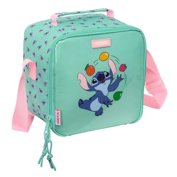 Safta Stitch Ice Cream Bolsa Isotermica Porta Alimentos 4.4L - Cremallera - Interior Forrado de Aluminio - Bandolera Ajustable - Repelente al Agua - Asa Superior - 200x150x200mm - Color Ment
