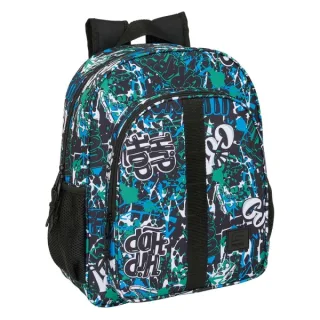 Safta Graffiti Go Mochila - Adaptable a Carro - Bolsillos Laterales - Doble Tirador - Hombreras Acolchadas - Asa Superior - Gran Capacidad - 320x120x380mm - Color Azul Oscuro