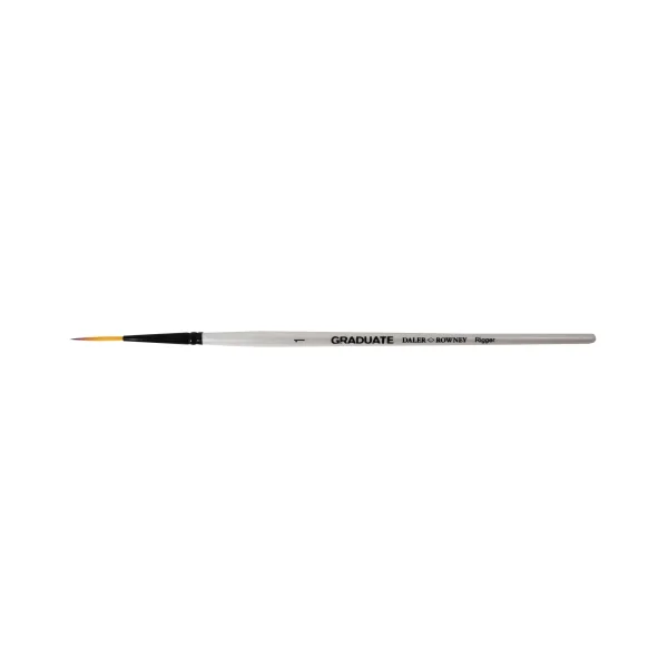 Daler Rowney Graduate Pincel Acuarela - Pelo Sintetico - Mango Corto - Liner Extra Largo Nº1 · Pack de 3 uds.