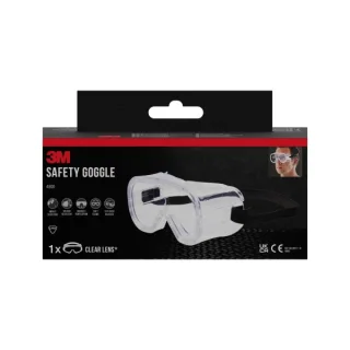3M Classic Gafas de Seguridad - Ventilacion Indirecta - Lente Incolora - Uso Compatible con Gafas Graduadas - Goma Ajustable - Proteccion UV - Color Transparente