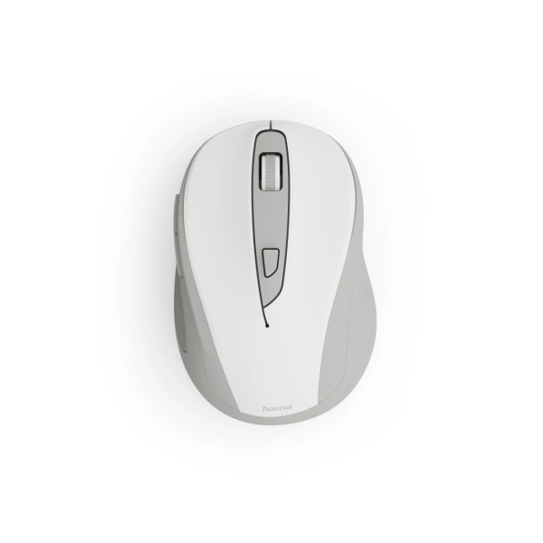 Hama WM-400 Raton Optico Inalambrico para Diestros 1600dpi - Ergonomico - Rango 10m - 6 Botones - USB-A RF 2.4GHz - Silencioso - 6.5x4.2x9.6cm - Color Blanco