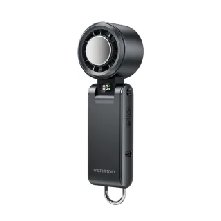 Vention PBC Ventilador de Mano - Velocidad Maxima 13000RPM - Nivel Regulable de 1 a 100 - Funcion Frio - Bateria de 3000mAh - Pantalla LED - Conexion USB-C - Ligero y Compacto - Color Negro