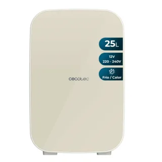 Cecotec Bolero MiniCooling 25L Bahamas Beige Mini Frigorifico Portatil - Capacidad 25L - 12V/220V - Temperatura Regulable - Enfria hasta 7ºC - Funcion Calentamiento hasta 65ºC - Color Beige