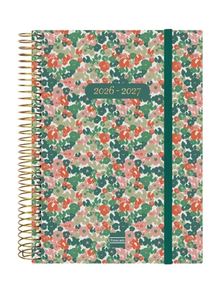 Finocam Espiral Agenda Internacional - 18 Meses - 2 Dias por Pagina - Formato E10 - 155x212mm - Tapas de Polipropileno - Papel de 70g/m2 - Esquinas Microperforadas - Multicolor