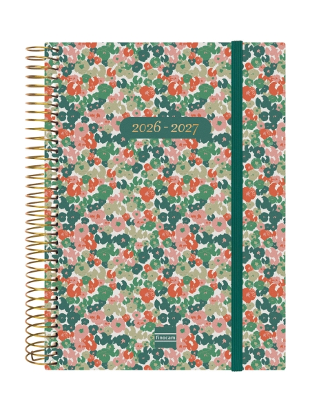 Finocam Espiral Agenda Internacional - 18 Meses - 2 Dias por Pagina - Formato E10 - 155x212mm - Tapas de Polipropileno - Papel de 70g/m2 - Esquinas Microperforadas - Multicolor