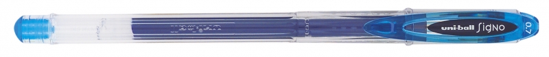 Uni-ball UM-120 Boligrafo de Tinta Gel - Punta de Bola 0.7mm - Tinta Resistente al Agua y Luz - Color Azul Claro · Pack de 12 uds.
