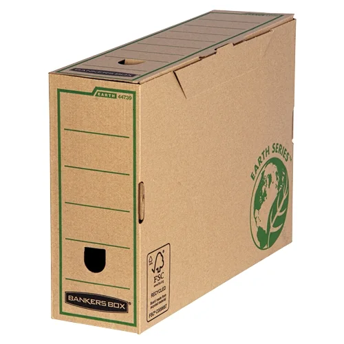 Bankers Box Caja de Archivo Tamaño A4 - Fabricada en Carton Reciclado - Certificacion FSC - Compatible con Contenedores Earth Series · Pack de 10 uds.