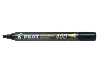 Pilot Rotulador Permanente 400 - Punta Biselada 4,5mm - Trazo 4mm - Color Negro · Pack de 12 uds.