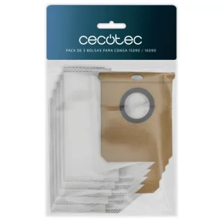 Cecotec Pack de 5 Bolsas para Conga 15090 / 16090 - Color Blanco