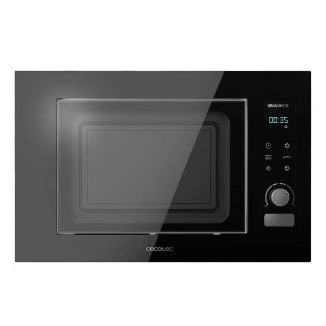 Cecotec GrandHeat 2090 Built-In Touch Black Microondas Encastrable con Grill 21L 1200W - Temporizador hasta 60min - 8 Funciones Preconfiguradas