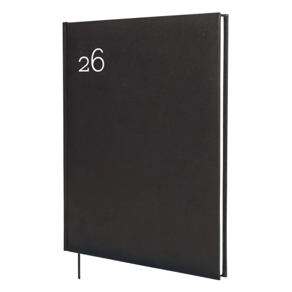 Finocam Dynamic Milano Agenda Profesional - Anual 2026 - Tapa Dura Acolchada - Formato Y12 - 214x19x275mm - Semana Vista en Vertical - Color Negro