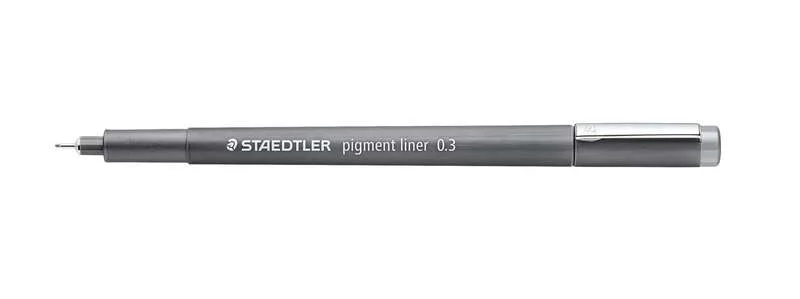 Staedtler Pigment Liner 308 Rotulador Calibrado - Trazo 0.3mm - Secado Rapido - Color Gris · Pack de 10 uds.