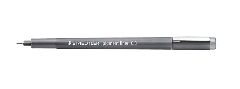 Staedtler Pigment Liner 308 Rotulador Calibrado - Trazo 0.3mm - Secado Rapido - Color Gris · Pack de 10 uds.