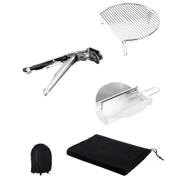 Cecotec DragonPack 6000 M Set de Accesorios para Barbacoa - Pinzas - Cubierta Protecctora - Recolector de Ceniza - Expansor de Parrilla - Color Varios