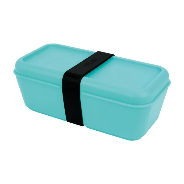 Milan Sunset Fiambrera Rectangular 0.75L - Apta para Microondas, Lavavajillas y Congelador - Libre de BPA - Divisor Interior Movil - Medidas 20x10x7,5cm - Color Turquesa