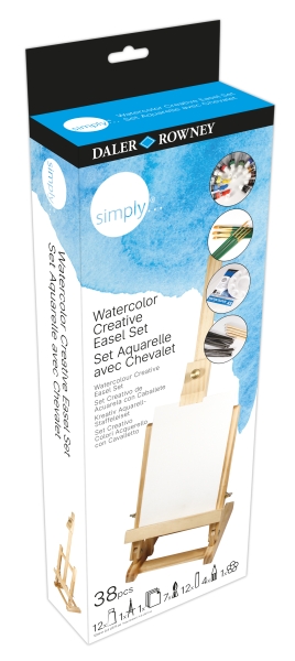 Daler Rowney Simply Pack de 38 Piezas - Set Creativo - Acuarela - Caballete - Colores Surtidos