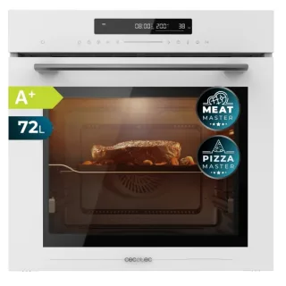 Cecotec Bolero Hexa SM406000 Glass White A+ Horno Integrable con Microondas - 2900W - Capacidad 72L - Temperatura Regulable - Acero Inoxidable - Guias Telescopicas - Pantalla Tactil - Color