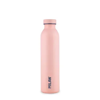 Milan Coleccion 430 Botella Isotermica 0.59L - Doble Pared de Acero Inoxidable - Liquidos Calientes hasta 12h, Frios hasta 24h - Color Rosa