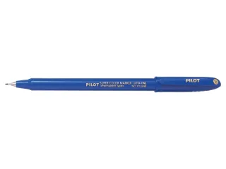 Pilot Super Color Rotulador Permanente Ultra Fino - Punta de Poliacetal 1mm - Libre de Xileno - Color Azul · Pack de 12 uds.