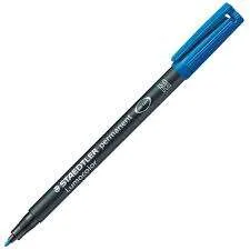 Staedtler Lumocolor 317 Rotulador Permanente - Punta Media Redonda - Trazo 1mm Aprox - Capuchon con Clip - Secado Rapido - Color Azul · Pack de 10 uds.