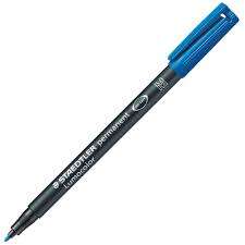 Staedtler Lumocolor 317 Rotulador Permanente - Punta Media Redonda - Trazo 1mm Aprox - Capuchon con Clip - Secado Rapido - Color Azul · Pack de 10 uds.