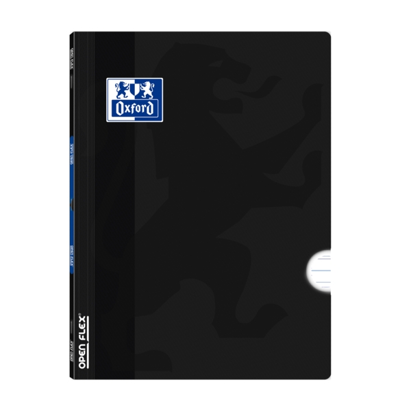 Oxford Libreta Grapada Openflex A4 - Tapa de Plastico Resistente - Grapada para Mayor Durabilidad - Pauta 3.5 con Margen para Escribir Ordenadamente - 48 Hojas de Alta Calidad - Color Negro · Pack de 10 uds.