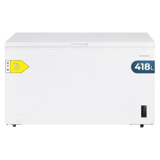 Cecotec Bolero CoolMarket Chest 418P White E Congelador Horizontal Convertible - Capacidad 418L - Temperatura Regulable - Doble Cesta - Alarma de Puerta Abierta - Ruedas Integradas - Color B