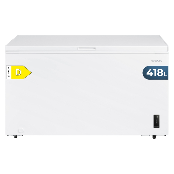 Cecotec Bolero CoolMarket Chest 418P White E Congelador Horizontal Convertible - Capacidad 418L - Temperatura Regulable - Doble Cesta - Alarma de Puerta Abierta - Ruedas Integradas - Color B
