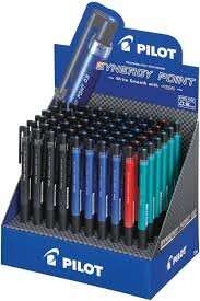 Pilot Synergy Point Expositor de 60 Boligrafos de Gel Retractiles - Punta Fina 0.5mm - Trazo 0.25mm - Recargable - Colores Surtidos