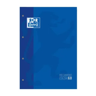 Oxford School Classic Recambio Encolado A4 80 Hojas Cuadricula 5x5 - Recuadro del Color de la Tapa - Tapa Color Azul Marino · Pack de 5 uds.