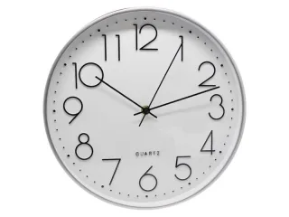 Bismark Reloj Oficina Plata - Marco Plastico - Lente de Cristal - Manecillas de Aluminio - Esfera de PVC - Color Plata