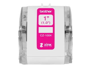 Brother CZ1004 Rollo de Etiquetas Originales de Tamaño Personalizado - Ancho 25mm x 5 metros - Zero Ink
