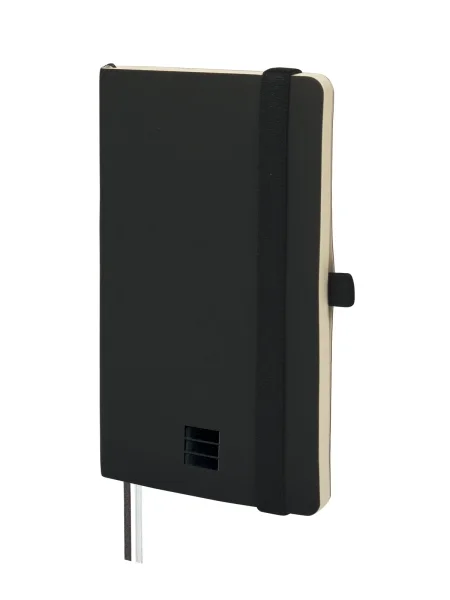 Finocam Nexo Cuaderno de Tapa Blanda - 72 Hojas - 90x150mm - Papel Crema de 80g/m2 - Liso - Bolsillo Interior - Cierre con Goma - Hojas Microperforadas - Color Negro