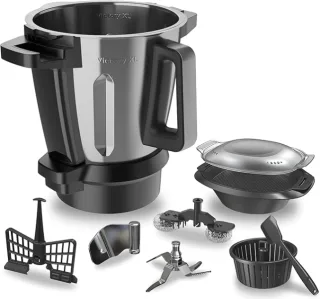 Cecotec Victory Jarra y Accesorios para Robot de Cocina Mambo Cooking - Acero Inoxidable - Color Negro y Plata