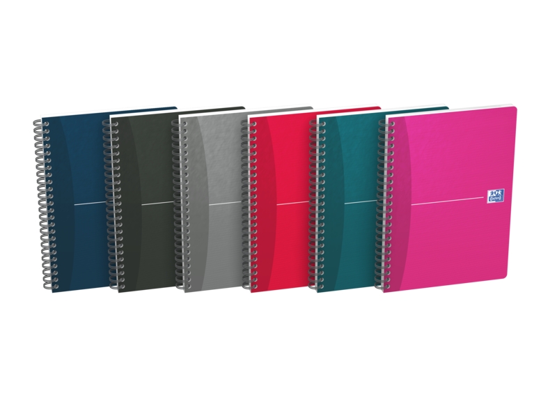 Oxford Office Essentials A5 Cuaderno Espiral Tapa Blanda - 90 Hojas - Cuadricula 5x5 - Colores Surtidos · Pack de 5 uds.