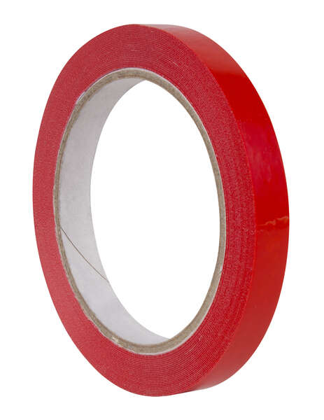 Apli Cinta Adhesiva 12mm x 66m - Fabricada en PVC - Resistente al Desgarro - Facil de Cortar - Ideal para Manualidades y Embalaje - Color Rojo · Pack de 12 uds.