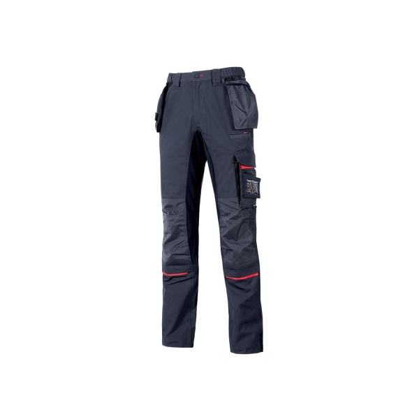 Upower Race Pantalon con Bolsillos Desmontables - Talla 44 - Refuerzos en Cordura, Detalles Reflectantes, Proteccion DPI1, Ajuste Ergonomico, Paneles Elasticos - Color Azul Marino