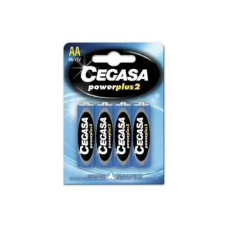 Cegasa Power Plus 2 Pack de 4 Pilas R6 AA - Pilas Salinas para Aparatos de Bajo Consumo