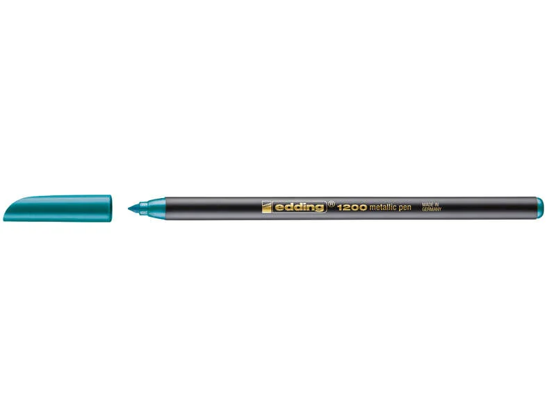Edding 1200 Rotulador - Punta Redonda - Trazo 1mm - Tinta con Base de Agua - Color Verde Metalizado · Pack de 10 uds.