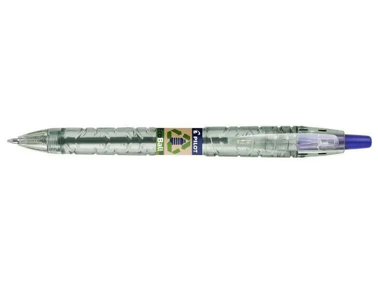Pilot Boligrafo de Bola Retractil B2P Ecoball BeGreen - Punta Redonda 1mm - Trazo 0.27mm - 86,64% de Plastico Reciclado - Recargable - Color Azul · Pack de 10 uds.