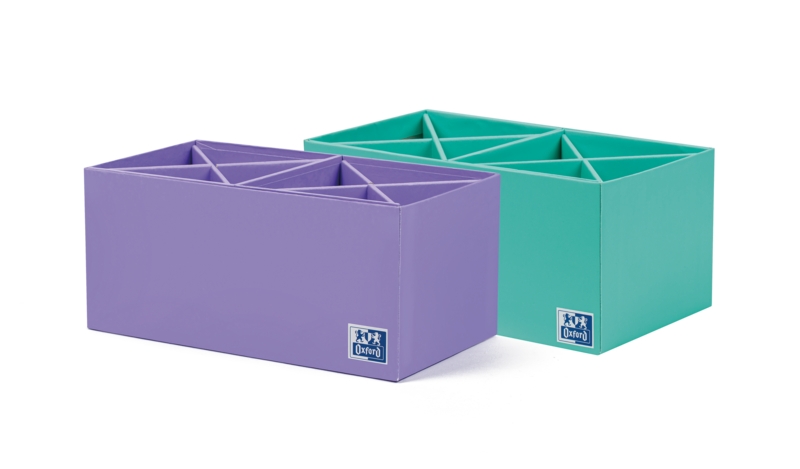 Oxford Portabolis en Cruz 2x4 - Organizador de Boligrafos - Diseño en Forma de Cruz - Capacidad para 8 Boligrafos - Ideal para Escritorio · Pack de 4 uds.