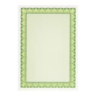 Apli Pack de 70 Hojas de Papel Certificado - Diseño de Concha - 115gr - Compatible con Impresoras Inkjet, Laser y Fotocopiadoras - Color Verde Esmeralda
