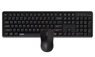 Rapoo 8150M Silent Pack Teclado + Raton Inalambricos - Bluetooth y 2.4GHz - Raton 1300 DPI - Autonomia hasta 12 Meses - Color Negro