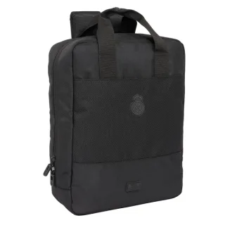 Safta Real Madrid Premium Mochila para Portatil hasta 13.3" - Cremallera - Conector USB - Hombreras Acolchadas - Cinta Ajustable - Compatible con Maleta - 290x110x390mm - Color Negro