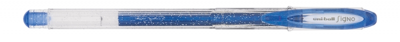 Uni-ball Signo Sparkling UM-120SP Boligrafo de Tinta Gel - Punta de Bola 1mm - Tinta Pigmentada Resistente al Agua y Luz - Efecto Purpurina - Color Azul · Pack de 12 uds.